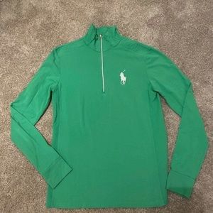 *3 for $50* Kelly Green Ralph Lauren Gold Quarter Zip Size S
